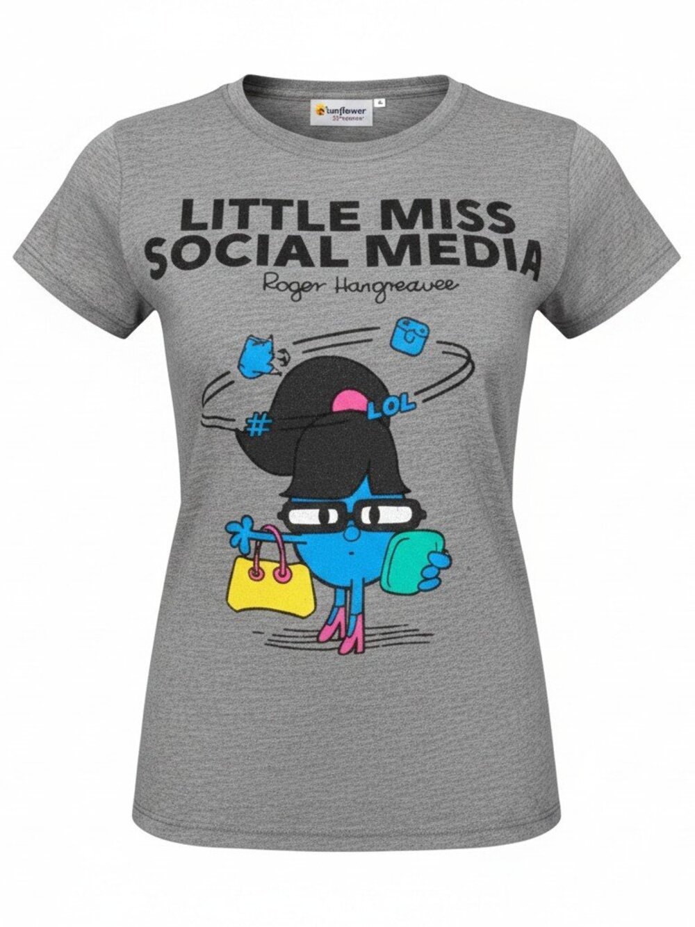 Little Miss Social Media Grey T-Shirt Size: 10